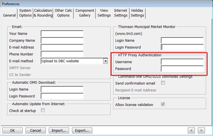 Internet settings proxy